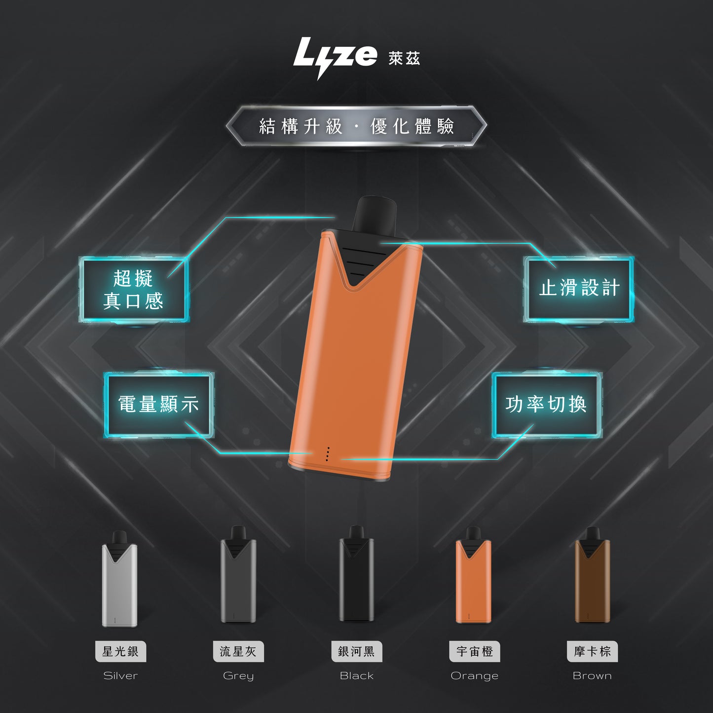 Lyze 萊茲 換彈拋棄式主機 10000口 雙檔調節 防滑設計 適用東京魔盒 買5盒煙彈送1隻主機